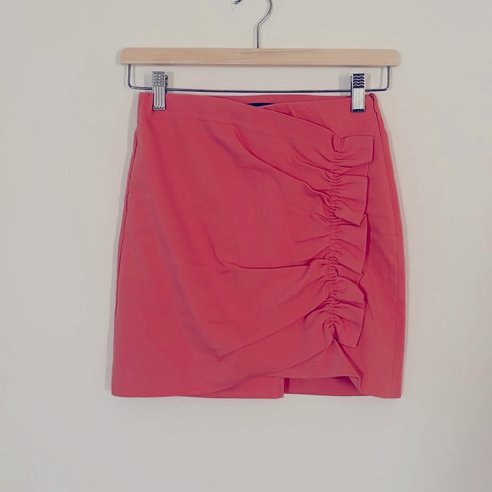 Zara pink mini skirt with ruffle